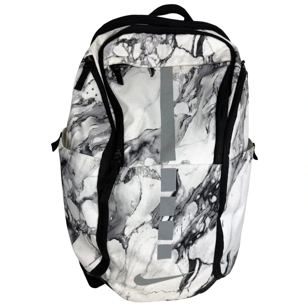 RARE Nike Hoops Elite Pro Backpack Marbled White Silver Basketball Backpack